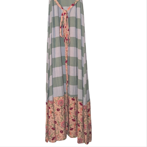 NWT Matilda Jane Seaside Stripe Floral Print Tie Belted Sleeveless Maxi Dress - Picture 4 of 11